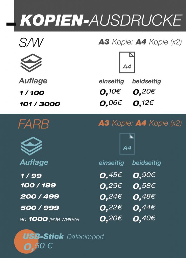 Preisliste Kopien Kopierblitz